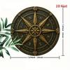 Vintage Metal Wall Art Compass Decor Round Iron Design Roman Numerals Star