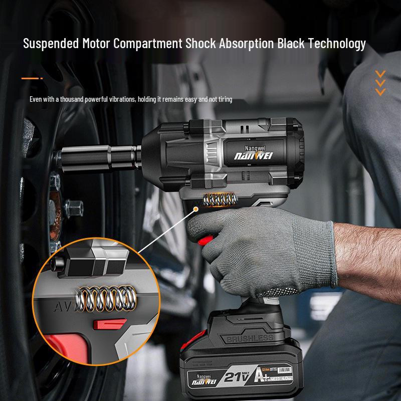 Nanwei 800N Heavy-Duty Electric Brushless Impact Wrench with Lithium Battery