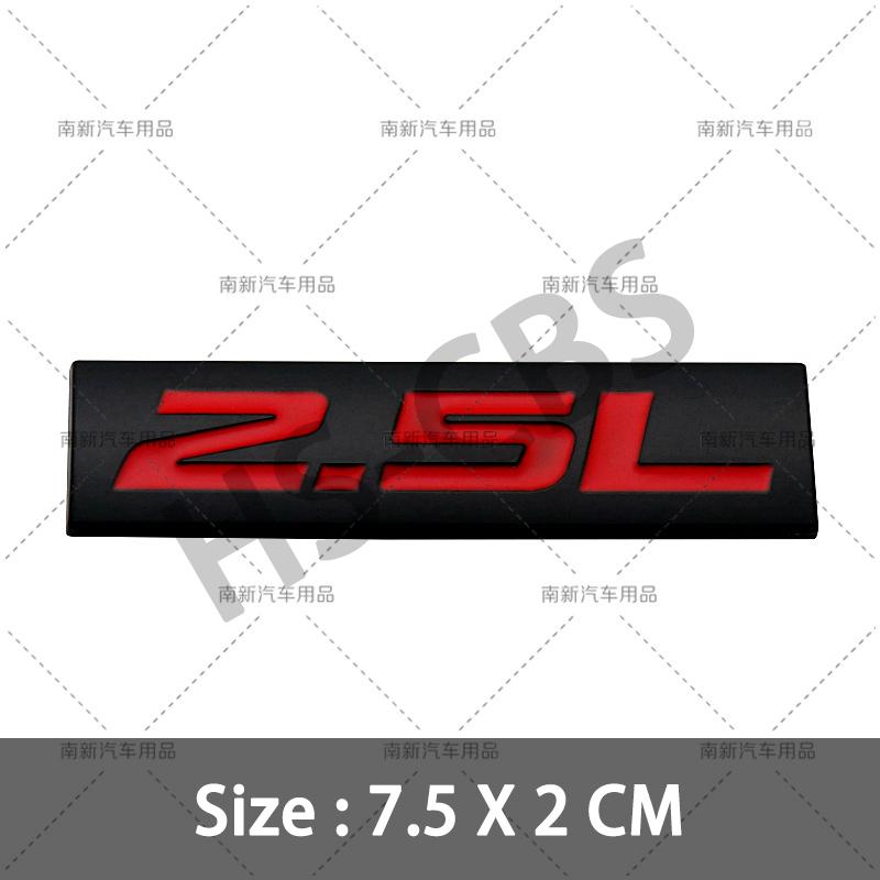 3D Metal 2.0L 2.2L 2.3L 2.4L 2.5L 2.6L 2.7L 2.8L Car Engine Displacement Badge Rear Trunk Emblem Stickers Decorative Accessories