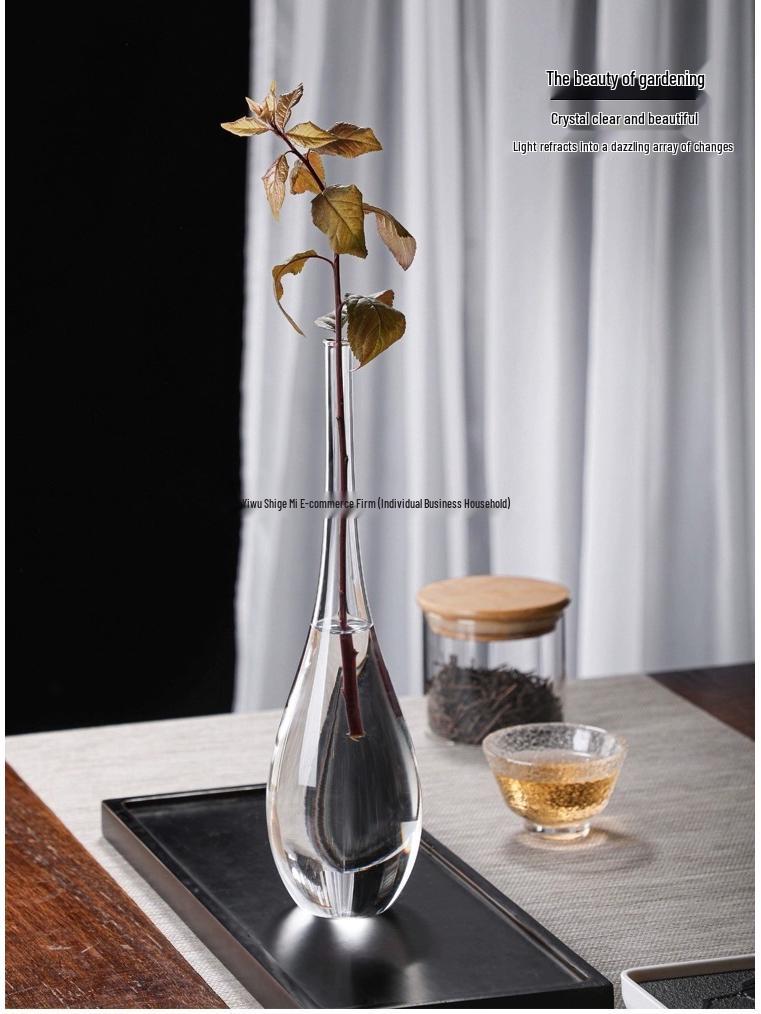 Zen Transparent Glass Vase for Hydroponic Plants and Small Mouth Flower Arrangements
