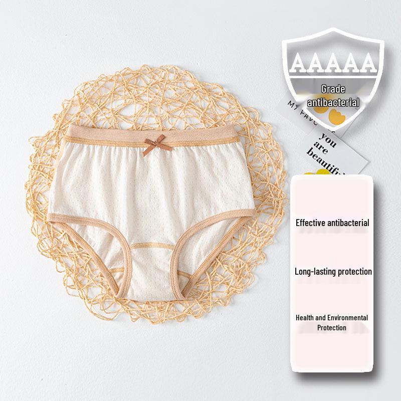 Girls 100% Cotton Seamless Briefs, Antibacterial, Thin, Perfect for Sports 120cm