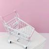 Girlish Pink Mini Supermarket Cart for Makeup Puff Storage & Photo Prop