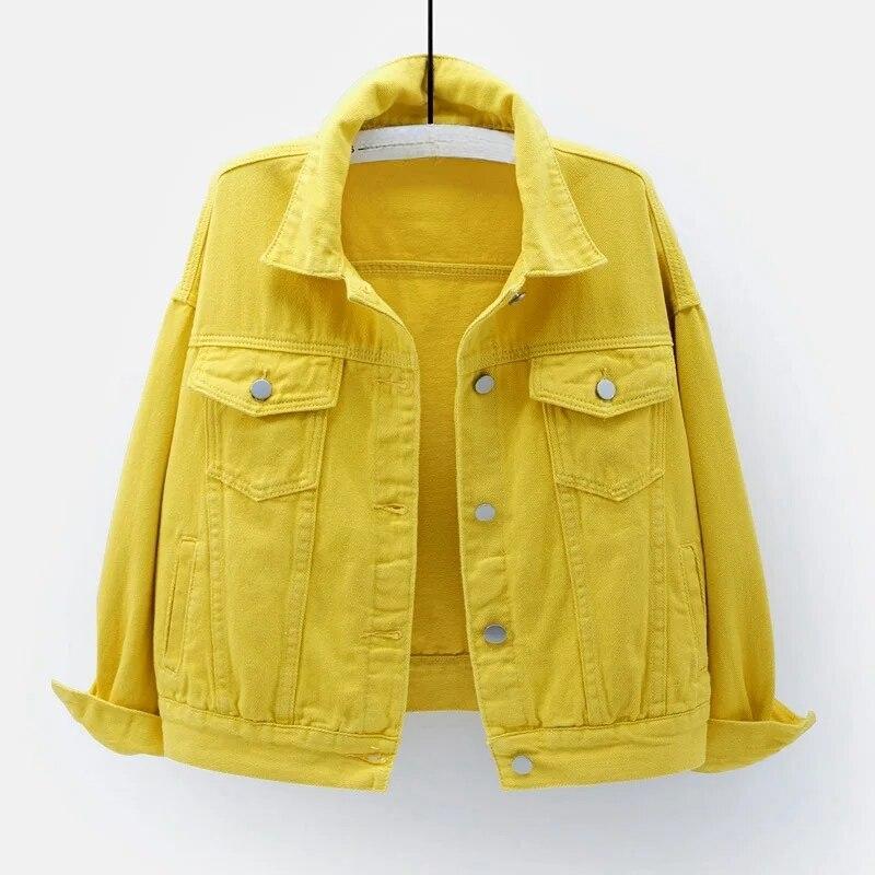 Female Tops Short Coat Spring Autumn Denim Jacket Women Casual  Female Color Jean Jackets Loose Outerwear Woman Tops