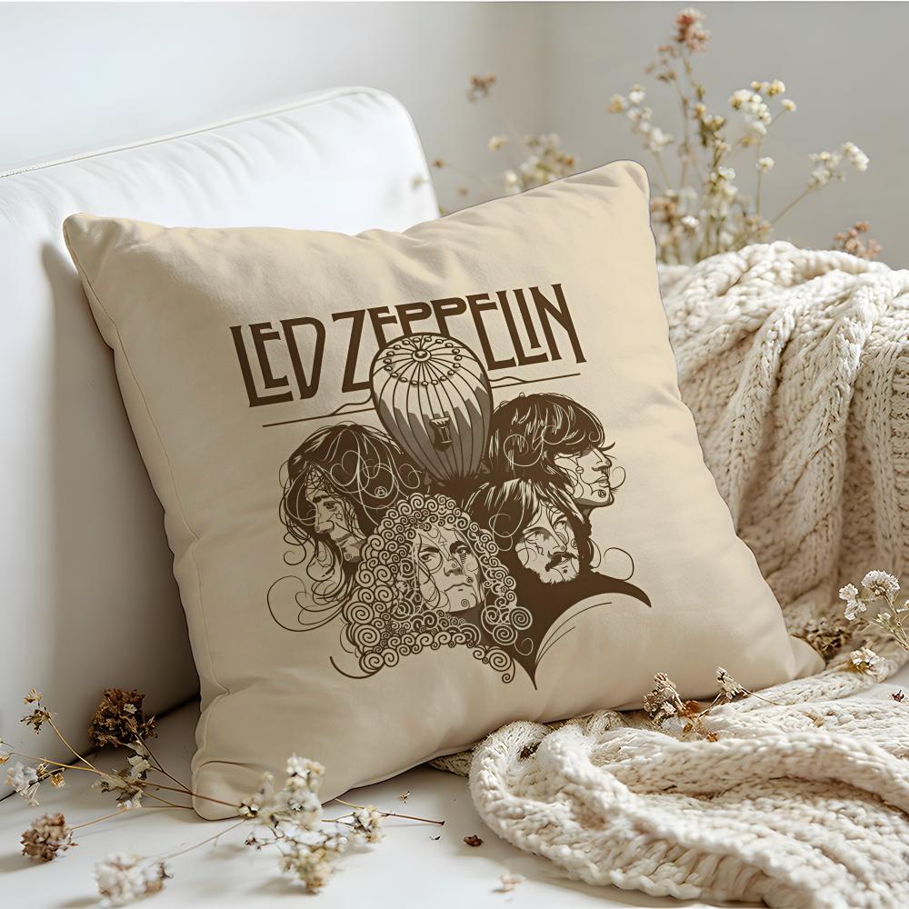 Cushion Cover Linen SkinFriendly Soft Decorative Case For Sofa Home Decor Rock Band LLed Zeppelin Pillow cover