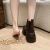 Fashion 2025 New 8.5cm Fashion Platform Boots For Women Round Toe Punk Style Thick Bottom Short Boots Ladies Slip On Party Boots