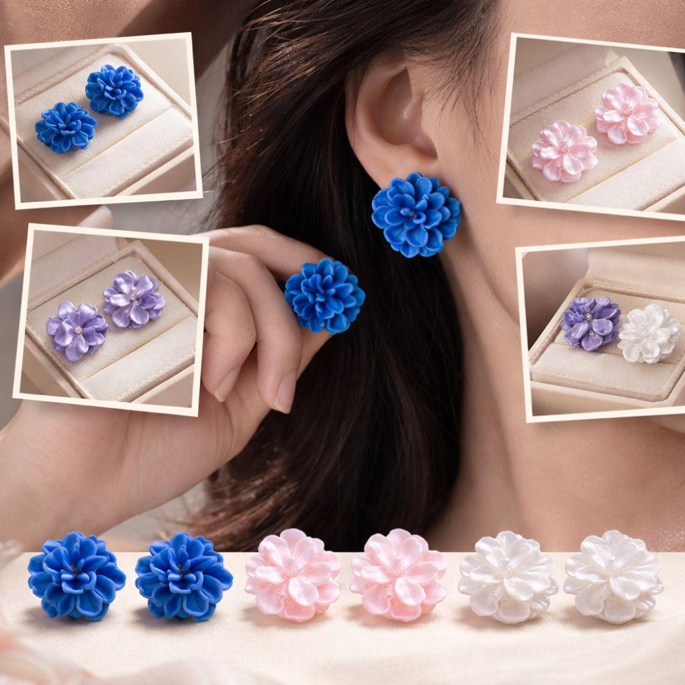 Luxury Camellia Earrings Exquisite Petals Earrings Fashion Flower Earrings  For Women Girls
