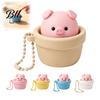 Portable Stress Reliever Potted Pig Clicker Toy with Bead Chain, Clicky Button Fidget Relief Gadget for Relief, Finger Backpacks School Bags