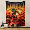 Tapisserie Doom à suspendre au mur, Art d'affiche du jeu FPS classique, Décoration murale pour gamer pour chambre à coucher, salon, dortoir