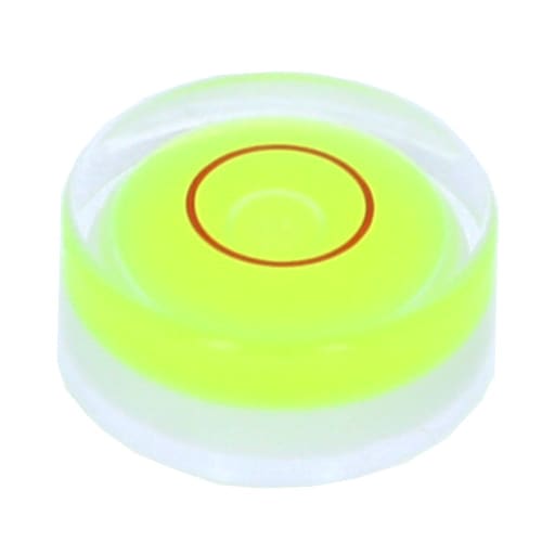 Ebisu Level, Round Bubble R20, for Machine Mounting, Green, 2cm Deep X 0.85cm High X 2cm Wide