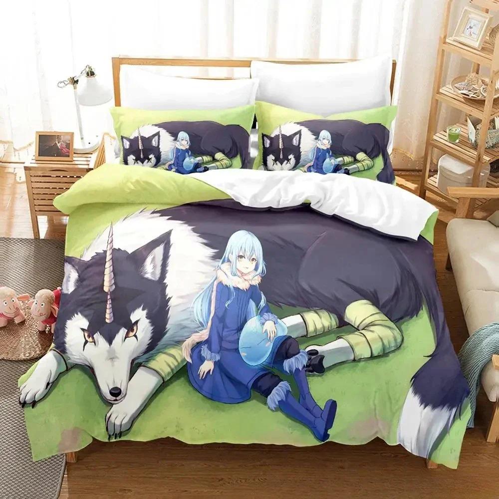 Kawaii Rimuru Tempest Bedding Set Single Twin Full Queen King Size Bed Set Adult Kid Bedroom Duvet Cover Sets 3D Print Anime Tool