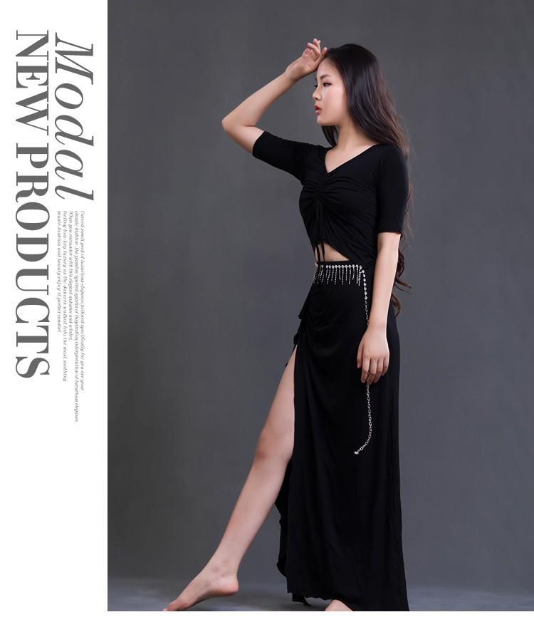 Ensemble de Danse du Ventre Modal Grande Taille: Costume de Performance Minceur Automne/Hiver