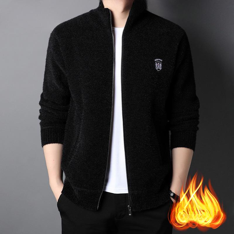 

Осень и зима Новые свитера на молнии для мужчин, молодежная мода, теплые свитера, модные кардиганы для мужчин 2XL