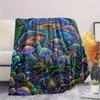 Colorful Line Marine OrganismsPrint Flannel Blanket,High Quality Comfortable for All Seasons,Home Decor,Warmth and Comfort,Perfect for Christmas Gifts