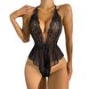 New European and American Cross-border Underwear Lace Cut-out See-through Plus-size Onesies