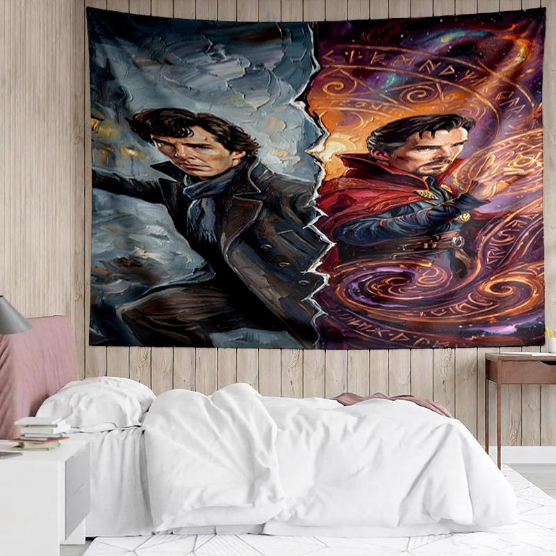 1PC Sherlock Victorian Mystery Quick-Dry Tapestry, Unique Design Tapestry, Suitable for Bedroom,Livingroom, Playroom,Heartwarming Holiday Gifts
