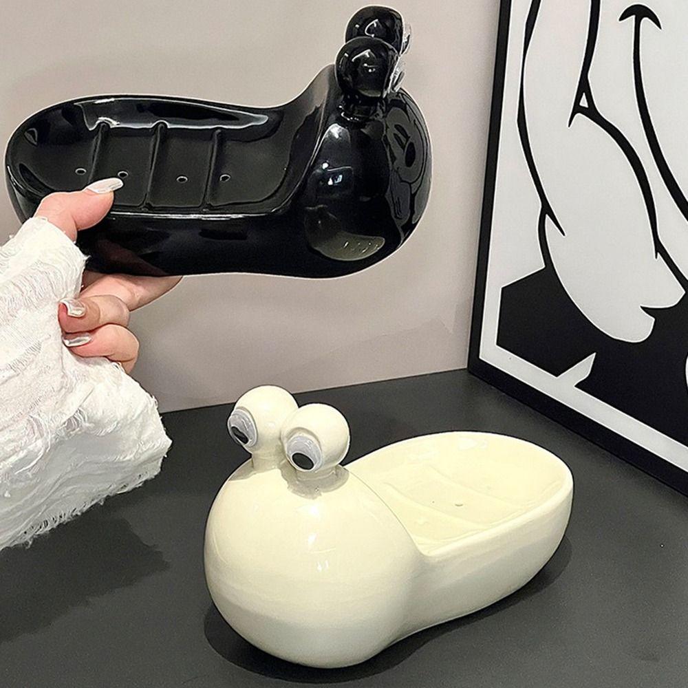 

Ceramic Drain Soap Box Drain Hole Soap Holder Cute Snail Soap Case Household чёрный