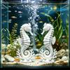 2PCS Minimalist Coral Base Seahorse Statue Double Seahorse Seahorse Table Decor  Gift Giving