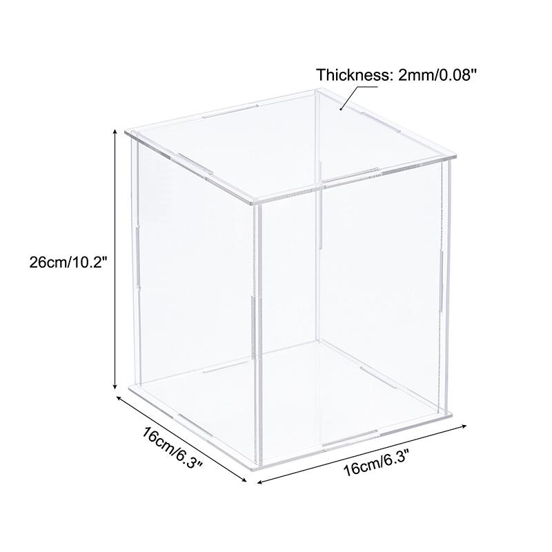 Clear Acrylic Display Box Case Countertop Organizer Stand Assemble Dustproof Showcase for Figures Toys Collectibles Crafts