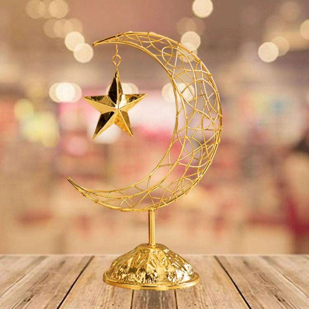 Middle Eastern Style Ramadan Display Figurine Iron Festive Moon Decorations  Party Decor