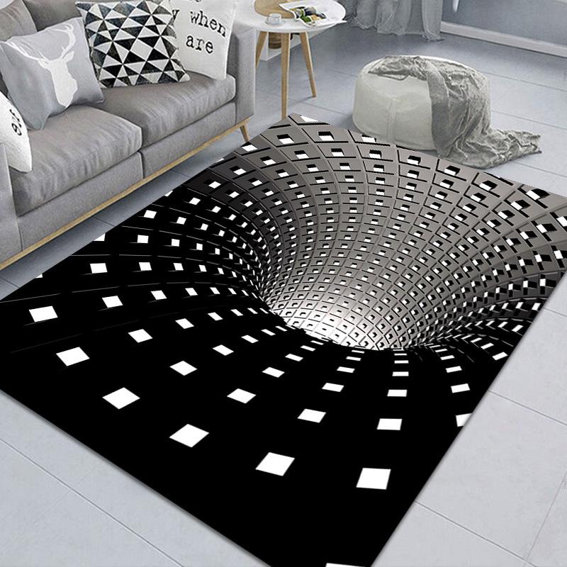 

3D Geometric Floor Mats Rectangle Visual Illusion Area Rug 60 x 90cm Living Room Bedroom Carpet Style 5
