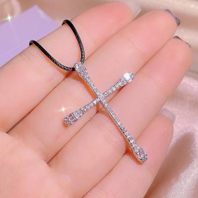Cross Pendant Student Simple Male and Female Couple Necklace Clavicle Chain Valentine's Day Gift