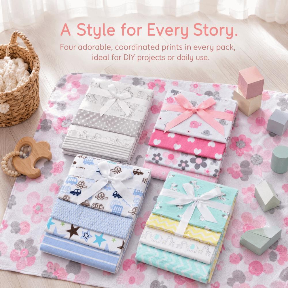 4er-Pack Flanell Neugeborenen Baby Pucktuch Superweiche Babybettlaken Decke DIY Stepperei Nähen