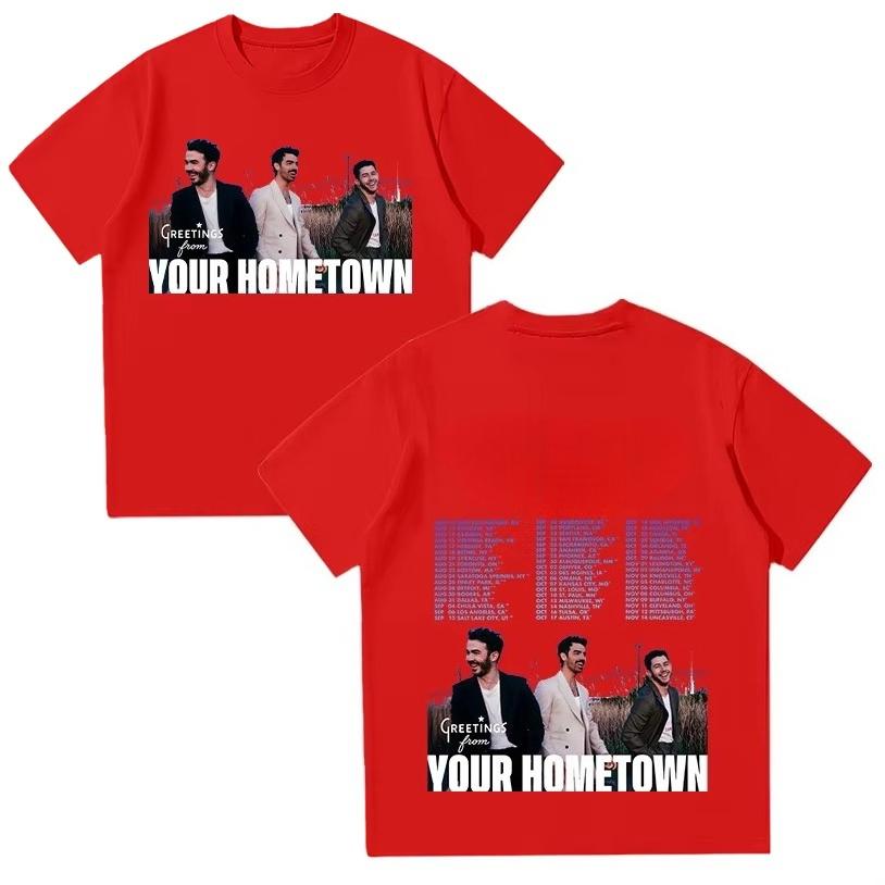 

2025 Привет из твоего родного города Тур Футболка Винтажный Мерч группы Новинка Футболки Хлопок Лето Унисекс Осень и зима нижнее белье 4XL