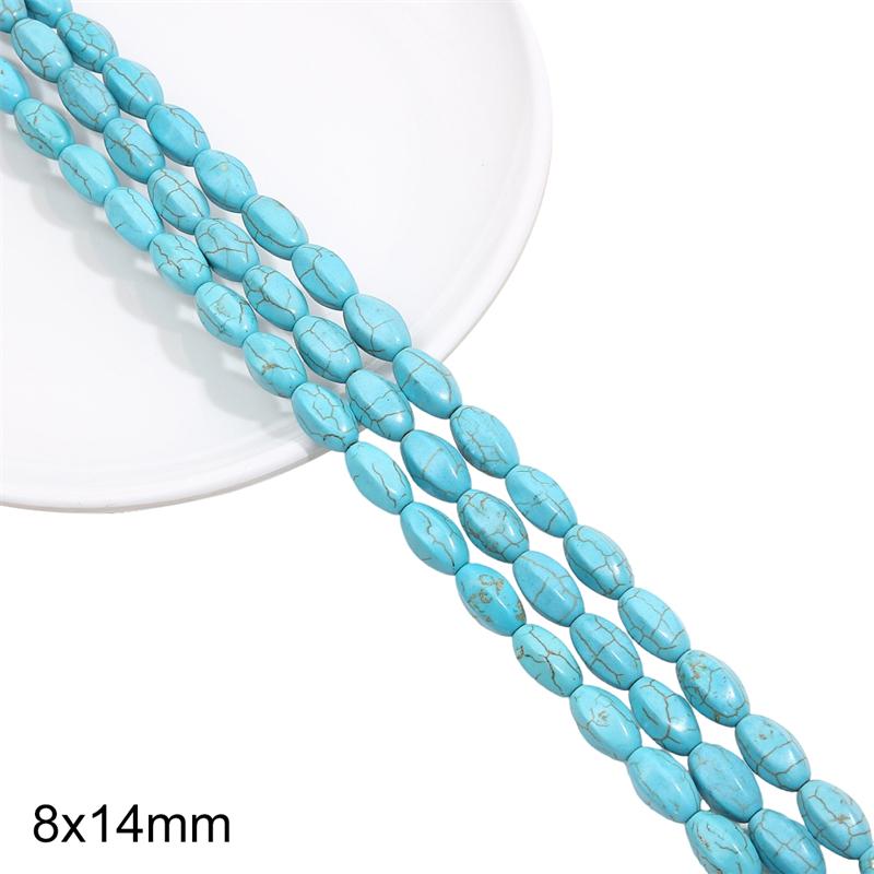 1 Strand 38CM Blue Turquoises Stone Chain Charm Beads Chain DIY Bracelet Necklace Jewelry Making
