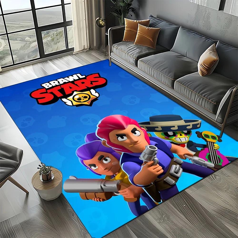 2025 New Style Brawlls Game Cartoon Game Carpet Rug for Living Room Bedroom Home Sofa Decoration,Kids Non-slip Floor Mat