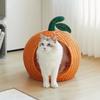 Creative Woven Cat Bed Rattan Cooling Nest with Removable Cushion All-Season Pet House for Kittens Breathable Cats Nest