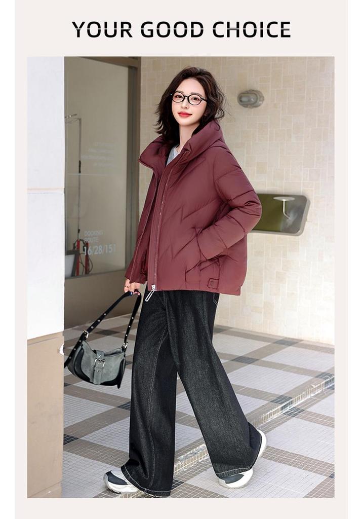 2025 Winter Plus Size Women's Hooded Cotton Jacket - Short, Thick, Loose Korean Style Outerwear