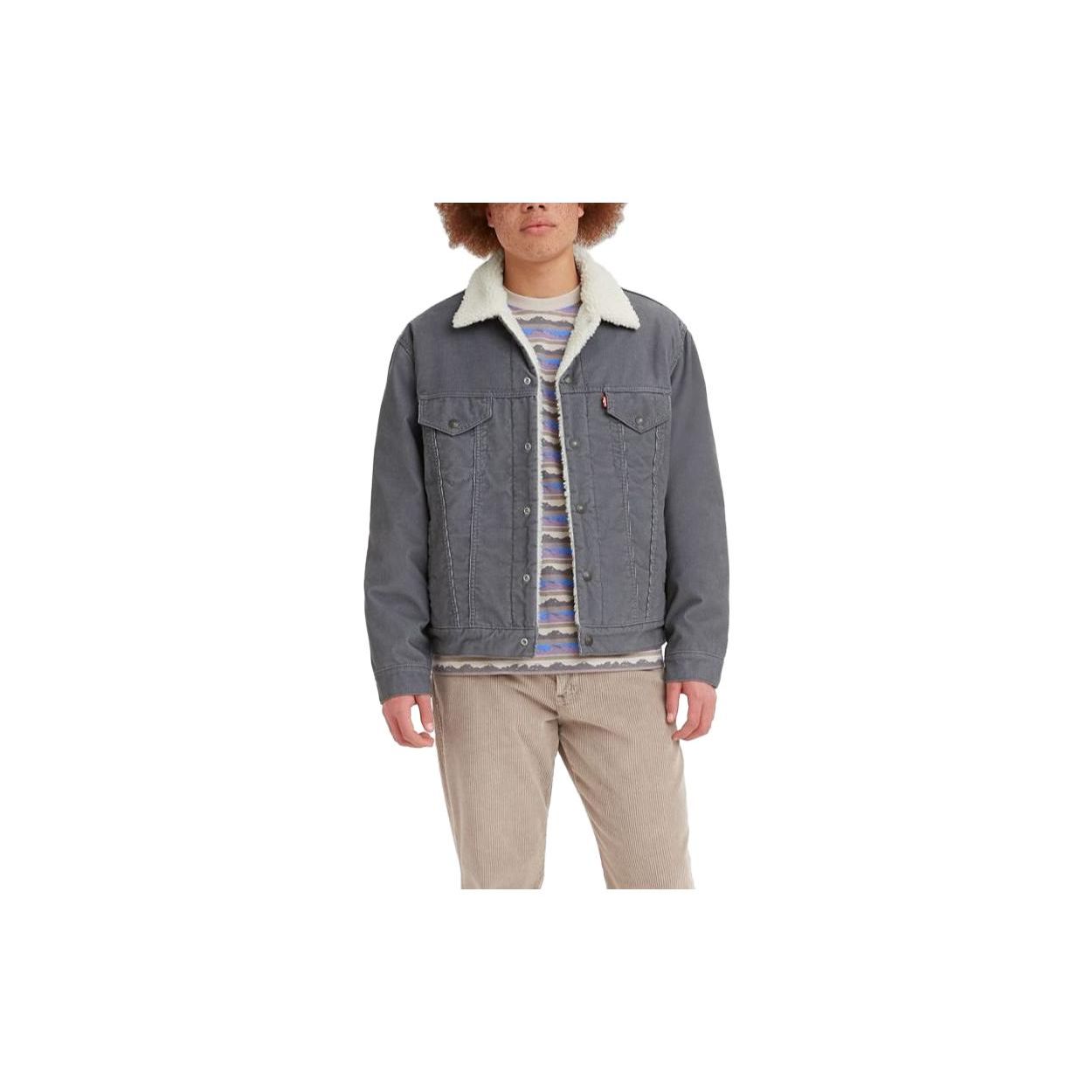 

Куртка Levis однотонная с длинным рукавом на пуговицах мужская куртки серый 79129-0033 XL