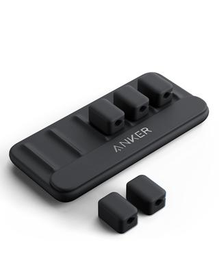 Support de câble magnétique Anker, Compatible avec les câbles Lightning, USB-C, Micro USB et autres câbles, Accessoire de bureau pratique (Noir)