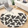 1pc Heart Pattern Office Round Area Rug, Indoor Mat Suitable ForOffice, Under Office Chairs Bedroom Living Room Home Decor, Room Decot247