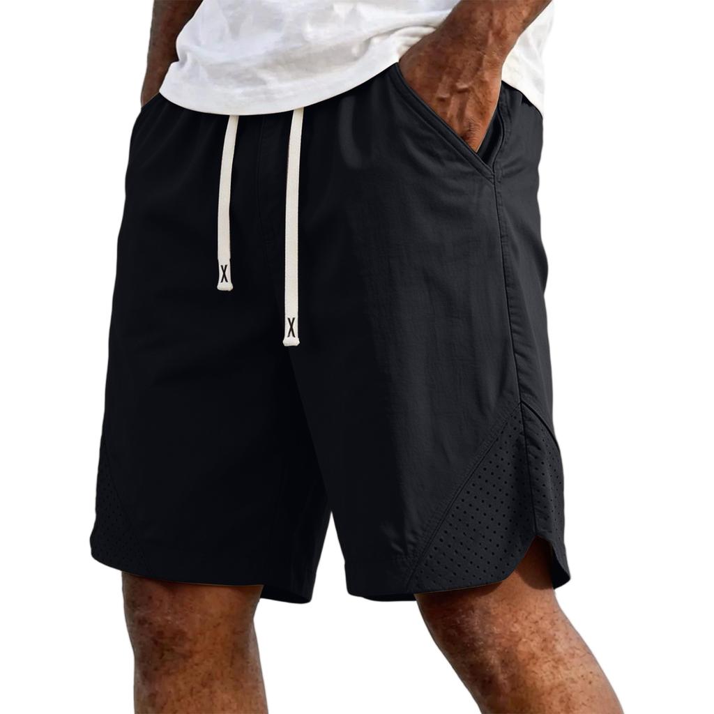 Men's Summer Loose Fit Casual Sports Shorts Drawstring Waist Straight Leg Breathable Lightweight Athletic Shorts for Outdoor Activities