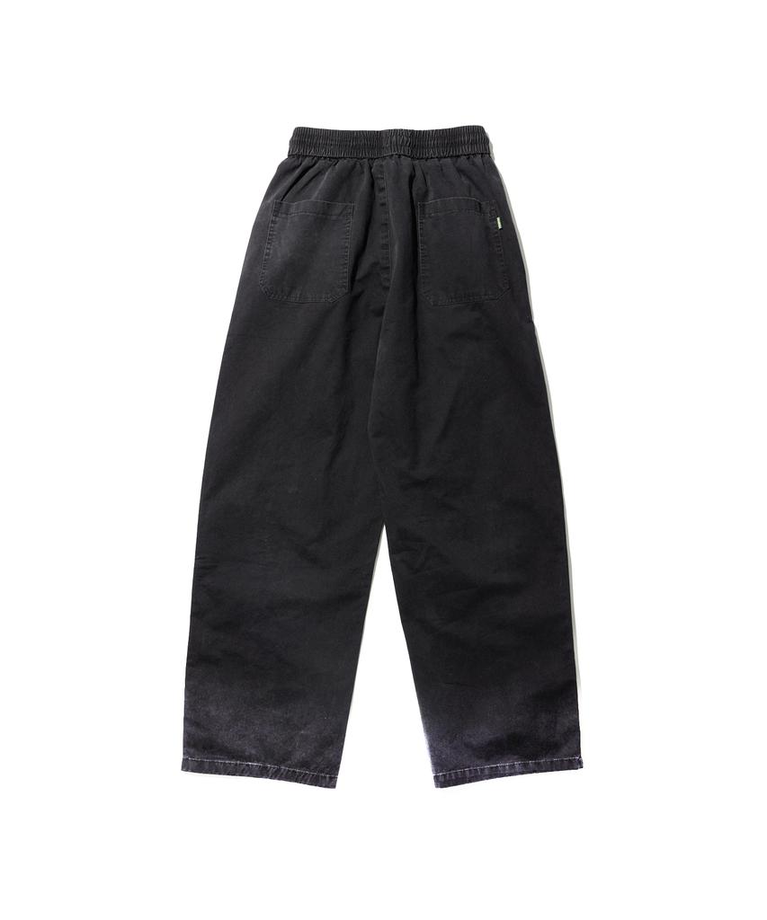 CREAM SODA LAB Pigment Cut-Out Rivet Cotton Elastic Waist Pants Black