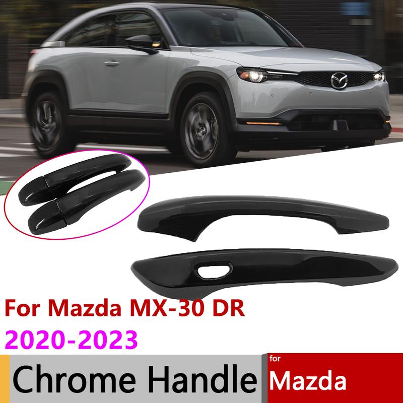 For Mazda MX-30 MX 30 DR     Gloss Black Carbon Fiber Handle Cover Trim Decorate Protective Exterior Accessories