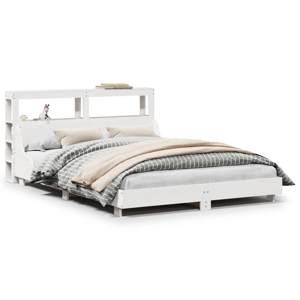 Solid Wood Bed without Mattress White 150 x 200 cm Pine Wood