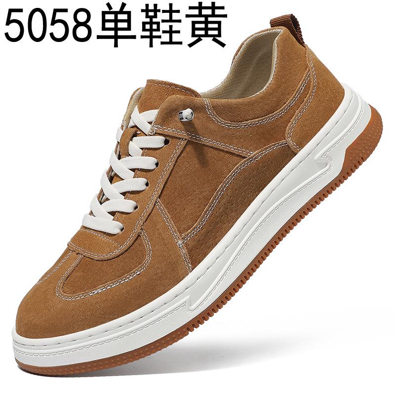 

Осень Новая обувь для мужчин Натуральная кожа Повседневная обувь Лоскутная Плоская Обувь для скейтборда Слипоны 44 жёлтый