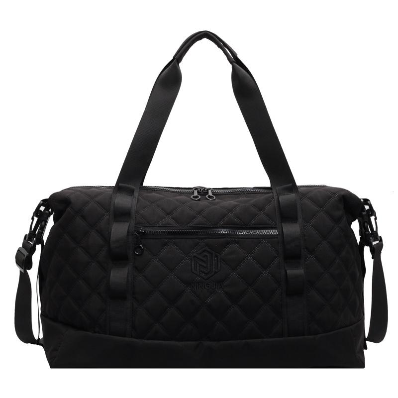 Rhombus boarding model, women's simple foreign gas dry and wet separation sports fitness bag, portable pull rod travel bag