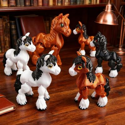 3D Printed Horse Ornament Cute Articulated Horse Figurine Flexible Animal Fidget Toy for Interactive Play Stress Relief And Display