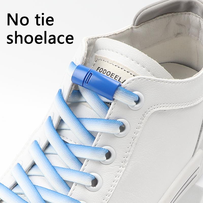 Gradient Elastic Laces Sneakers Magnetic Lock Shoelaces Without ties Kids Adult lazy No Tie Shoe laces for Shoes Accessories