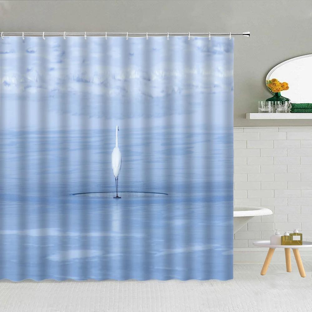 

Blue ocean underwater beach scenery shower curtain dolphin turtle whale animal bathroom decoration hook curtain 90X180cm