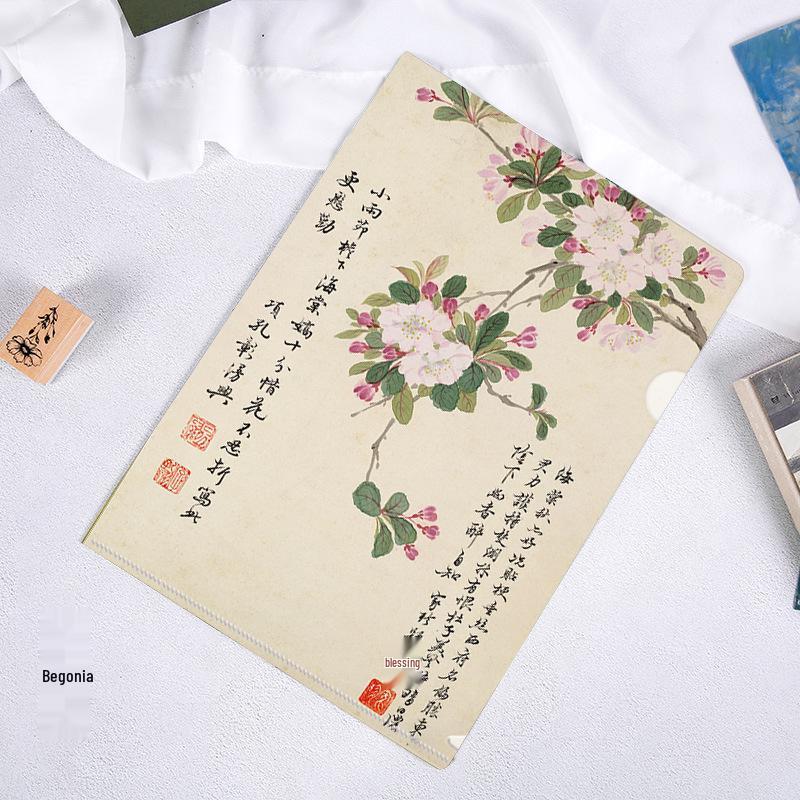 World-Famous Paintings L-Shaped A4 Folder - Monet & Van Gogh Art Design for Students and Office