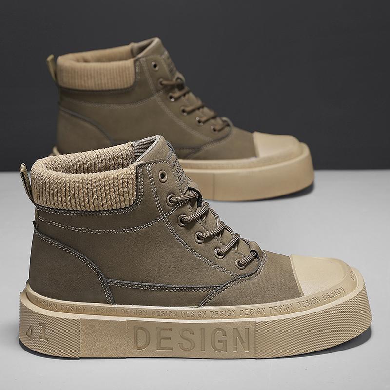Men's Boots Trend Versatile Outdoor Sports Leisure Anti Slip Wear-resistant Board Shoes Trendy Brand Retro Workwear Trendy Shoes