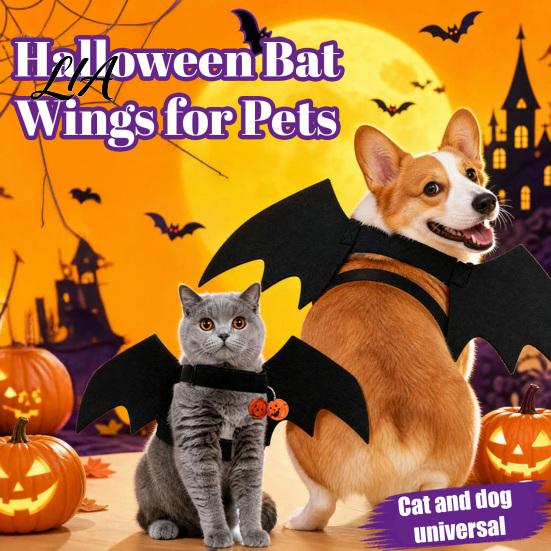 Small Dog Cat Costume Halloween Pet Bat Wings Costume, Felt Black Harness for Dogs Cosplay Accessories Cats, Funny Party Dress Up Apparel Parties