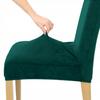 Bottle Green Velvet Elastic Chair Cover [21Wd]