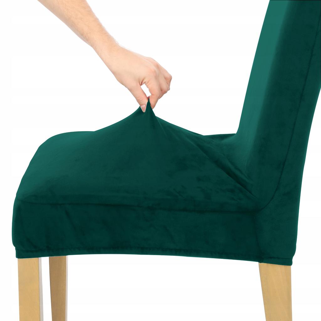 Bottle Green Velvet Elastic Chair Cover [21Wd]