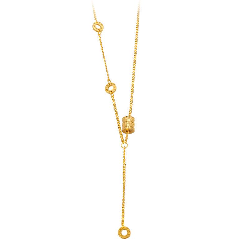 Versatile Gold-Plated Small Waist Necklace for Women - Luxurious, Niche Design with Long-Lasting Color Retention