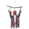 110 Cm Animated Hanging Halloween Decoration, Screaming Zombie, Sound & Touch Activation, Red LED Eyes